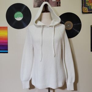 Gap | White Knit Hooded Sweatshirt